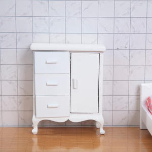 Mini 1:12 muebles de bricolaje modelo de simulación de casa de muñecas de madera con escena de bolsillo de gabinete de dormitorio de tres compartimentos - Product Image 4