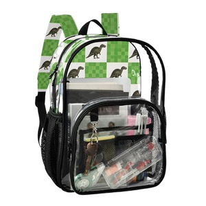 Nouveauté Sac à dos transparent en PVC personnalisé avec motif dinosaure, sac à dos scolaire robuste transparent, plusieurs poches, sac transparent pour garçons - Product Image 2