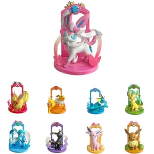 All'ingrosso Pokemone combattimenti PVC Kawaii giocattoli di alta qualità azione & giocattolo 9 pz/set 10cm scatola cieca anime figure Eevee per il regalo