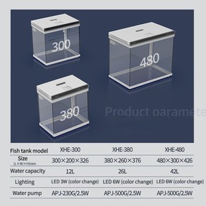 Grosir Tangki Ikan Akuarium Lampu <span class=keywords><strong>Led</strong></span> Tangki Ikan Kecil Filter Internal Akuarium Kaca Ultra Putih dengan Tampilan Suhu - Product Image 5