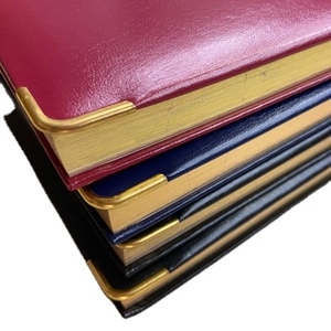 2023 Customized A5 Pu Leather Diary With Golden Metal Corner Gold Edge Custom Printing Agenda Notebook OEM Inner Design - Product Image 1
