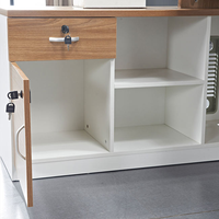 Bureau moderne de 1,4 m pour petit espace, idéal pour manager, superviseur, personnel, ordinateur, patron, professeur, employé, style panneau en bois