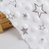 Super Soft Poly Embossed 100% Polyester Cuddle Bubble Minky Dot Plüsch Cartoon Design warmes Gefühl Stoff Für Baby decke Spielzeug