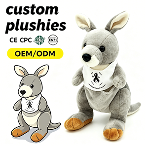 Juguete de Peluche al por Mayor, <span class=keywords><strong>Canguro</strong></span> de Peluche, Muñeco de Animal para Bebés, <span class=keywords><strong>Canguro</strong></span> Gris Suave - Product Image 1