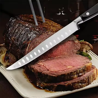 Top ventes couteaux de cuisine 8 pouces ensemble de couteaux en acier inoxydable couteau à viande barbecue ensemble de couteaux de chef avec aiguiseur et couvercle de lame