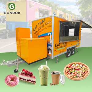 Chariot de nourriture mobile, camion de restauration rapide, cuisine complète, construction en fibre de verre, service de bonbons et de hamburgers, remorque multifonctionnelle, véranda à vendre - Product Image 1