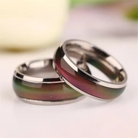Bague de température en acier inoxydable, bijoux à la mode, changement de couleur, bague d'humeur