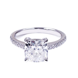 Anillo de moissanita de oro blanco puro con gemas Tianyu, anillo de bodas de diamantes individuales para mujer - Product Image 1