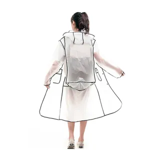Imperméables en plastique transparents pour femmes <span class=keywords><strong>à</strong></span> la mode Imperméables de voyage Imperméables Vestes de pluie pour hommes Imperméables d'extérieur Sacs <span class=keywords><strong>à</strong></span> <span class=keywords><strong>dos</strong></span> - Product Image 1