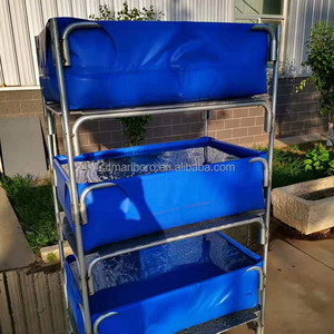 <span class=keywords><strong>Bassin</strong></span> à poissons <span class=keywords><strong>rectangulaire</strong></span> en toile PVC double couche pour l'aquaculture et la culture hydroponique des plantes - Product Image 6