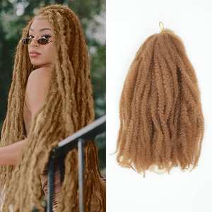 Cheveux synthétiques pré-étirés en gros pour tresses Marley Twist, 18 pouces, Afro Kinky, en vrac, volumineux, sans nœuds, double trame machine, 20 mèches - Product Image 1