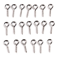 Clous à œil en argent, crochets à vis pour la fabrication de bijoux, fournitures de perlage, composants de pendentifs, apprêts pour bracelets, pièces de bricolage