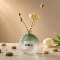 Flacon diffuseur de parfum en verre plat et rond de luxe, 50 ml, 100 ml, 150 ml, vide, avec sérigraphie personnalisée et marquage à chaud
