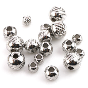 Stainless Steel Gold Plated Melon Beads Round 6mm <b>Spacer</b> Beads For Jewelry Making DIY Bracelets Necklaces Patterned Beads - Product Image 5