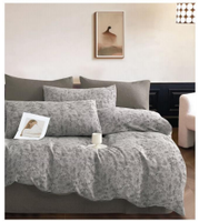 Parure de lit jacquard grande taille en fil teint lavé 60S de haute qualité, quatre pièces, avec housse de couette et taies d'oreiller pour maisons et dortoirs