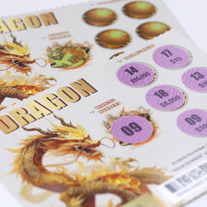 Numéro gagnant carte de loterie billets à gratter conception gratuite personnalisée thème dragon impression numérique chine loterie à gratter - Product Image 6