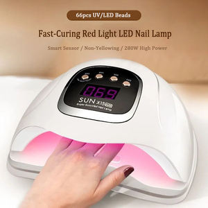 Lampe de séchage des ongles mains/<span class=keywords><strong>pieds</strong></span> 280W à base amovible, 66 perles de lumière rouge, capteur intelligent et <span class=keywords><strong>4</strong></span> minuteries, UV LED, utilisation domestique, portable, séchage rapide - Product Image 1
