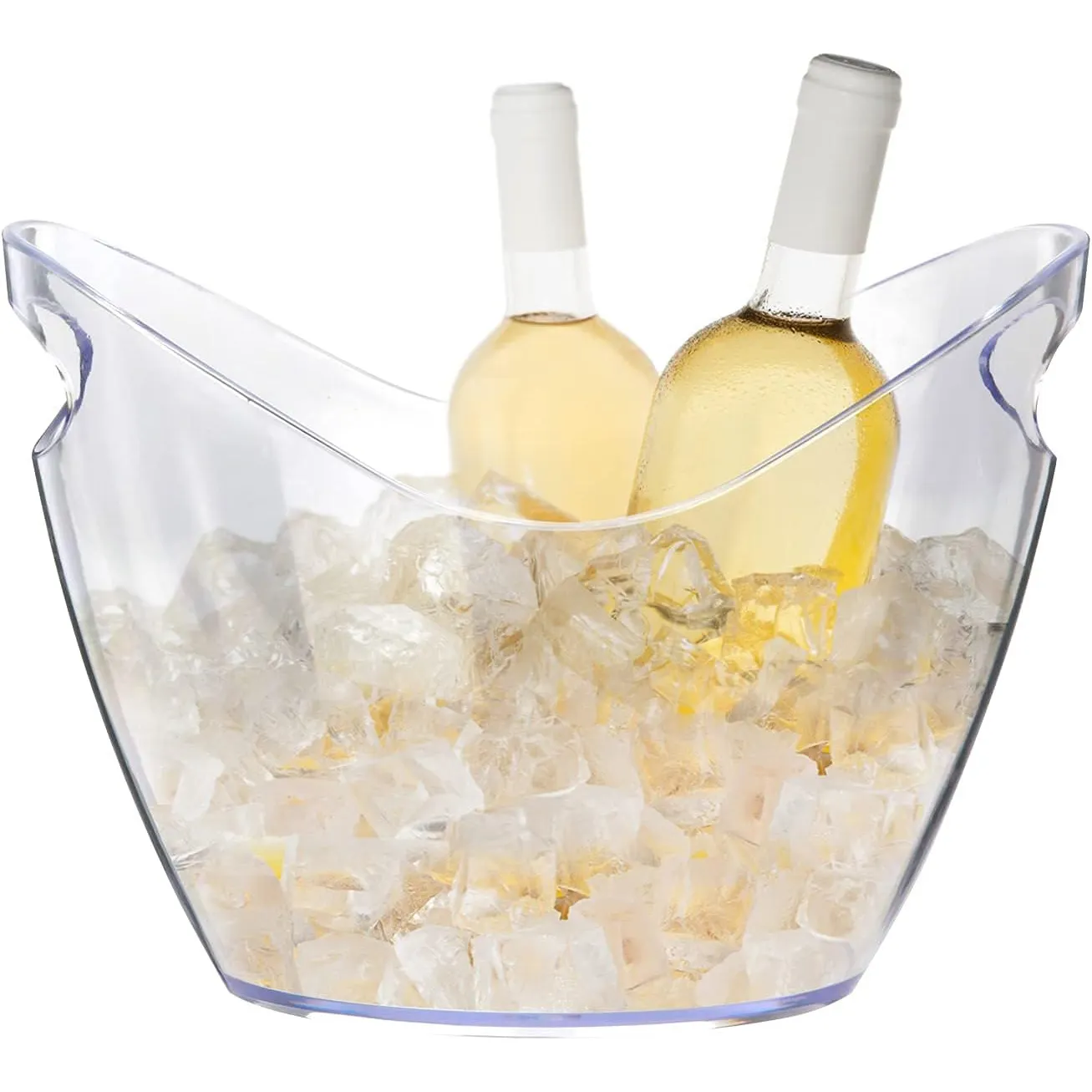 Lebensmittel qualität 4 Liter klarer Acryl-Eis kübel Wein kübel Kunststoff-Getränke wanne für Getränke Champagner-Bierflaschen-Kühler