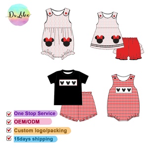 Trẻ Em Mùa Hè 2 Mảnh Thiết Lập Minnie Mickey Đính Mùa Hè Bé Cô Gái Dresses Tùy Chỉnh Cô Gái Quần Áo Bộ - Product Image 1