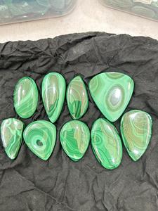 Accessoires de mode Cabochon de Quartz de Malachite naturelle ovale coupe ronde pierre précieuse en vrac pour la fabrication de bijoux de l'Inde - Product Image 3