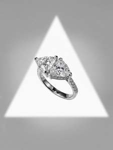 Anillo de Diamante de Corte Brillante Trillón de Moda, Diamante Creado en Laboratorio, Oro Sólido de 9K, 10K, 14K, 18K, Anillo de Compromiso, Boda, Joyería Fina, Regalo - Product Image 3