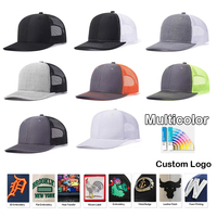 Gorras Trucker al por Mayor con Logotipo Personalizado, Parche de Cuero, Gorra Snapback de 6 Paneles, Gorra Trucker Richardson en Blanco