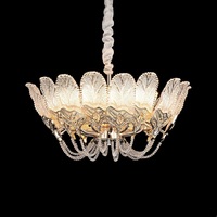 Lustre en cristal de luxe européen, design à double pétale, pour salon, LED or/blanc, dimmable, garantie de 2 ans