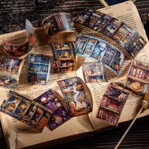 Libreria incantata serie lettura manuale paesaggio decorazione 1 rotolo anello adesivo adesivo da parete per animali domestici - Product Image 4