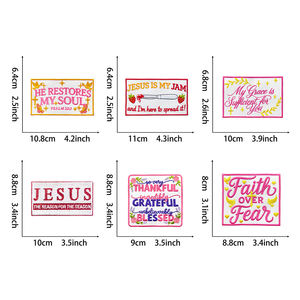 Ensemble de patchs brodés sur le thème de la foi chrétienne, citation biblique, lettre de <span class=keywords><strong>Jésus</strong></span>, applique thermocollante, badge religieux personnalisé - Product Image 2