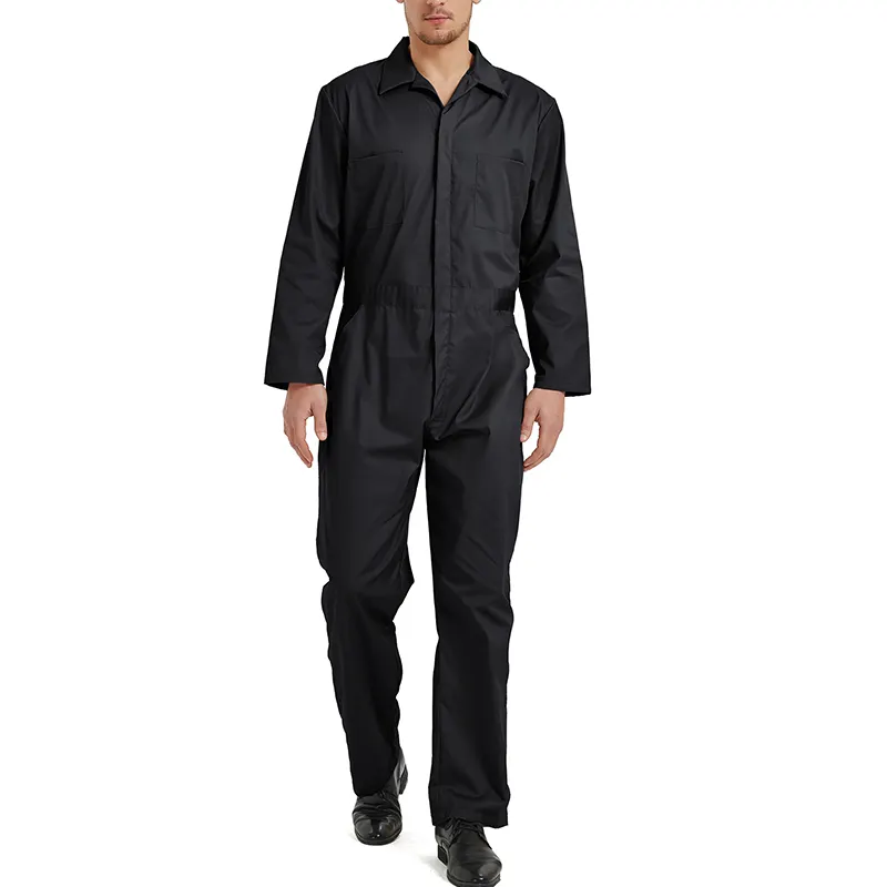 Men's Long SleeveNavy Coverall Snap and Zip-Front Coverall Lightweight Coverall