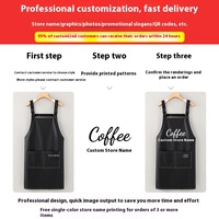 Tablier personnalisé avec logo en PU pour cuisine, chef, barista, barbecue, coiffeur, serveur de restaurant - Style moderne, durable, avec manches