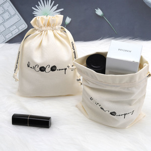 Sac à cordon en coton et lin tendance, personnalisable avec logo imprimé, pour chaussures, parfums, emballage cadeau, pochette anti-poussière - Product Image 3