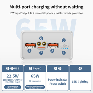 Oraimo máy tính 65 Watt Powerbank sạc nhanh 50000mAh 30000mAh Điện thoại di động QC sạc di động PD 65 Wát ngân hàng điện cho máy tính xách tay - Product Image 4