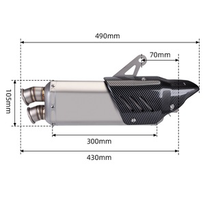 Pot d'échappement universel en acier inoxydable pour moto, silencieux modifié avec <span class=keywords><strong>DB</strong></span> <span class=keywords><strong>Killer</strong></span>, compatible <span class=keywords><strong>Z900</strong></span> NINJA400 R3 S9, 51mm - Product Image 3