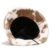 Chapeau de pêcheur unisexe automne-hiver, nouveau design, fausse fourrure, deux tons, peluche épaisse et chaude, bonnet décontracté, motif de feuille de dessin animé, cyclisme