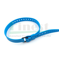 Attaches de câble noir réglables Clips de sangle de fixation réutilisables Bracelet de ski utilitaire en caoutchouc avec logo