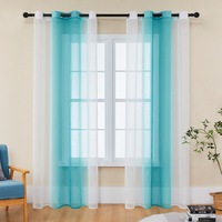 Cortinas Translúcidas de Voile con Degradado Gradual para Ventanas de Sala de Estar, Balcón y Ventanal, Listas para Usar, Directo de Fábrica