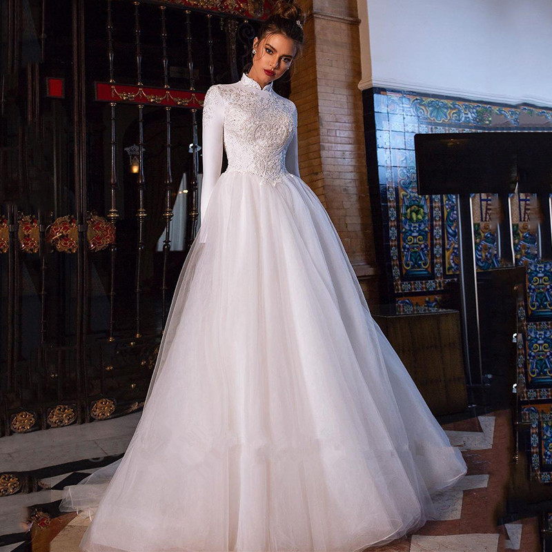 white wedding dress hijab