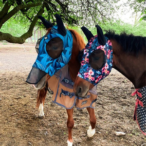 Masque anti-mouches pour <span class=keywords><strong>chevaux</strong></span>, haute performance, protection UV, polyester durable, ajustement confortable, ouverture sur le devant, utilisation stable, protection des yeux et de la peau. - Product Image 3