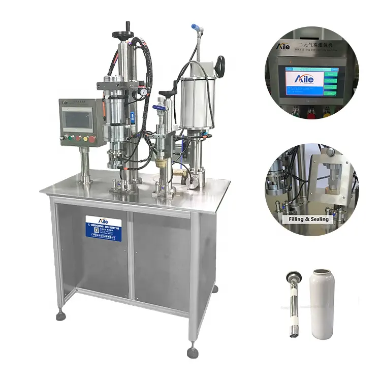 L'équipement semi-automatique de cachetage de machine d'aérosol de BOV et de remplissage gonflable est utilisé pour des cosmétiques et des pulvérisations liquides de nourriture