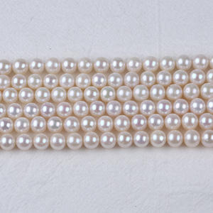 Promotion Zhuji Perles d'eau douce naturelles 8-9mm, chaîne de perles faites à la main, accessoires de bijoux DIY, couleur blanche, modèle Wenchi 30578 - Product Image 1