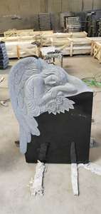 Tấm Đá granit đen hiện đại đánh bóng bia mộ gạch bia mộ với phong cách Mỹ - Product Image 4