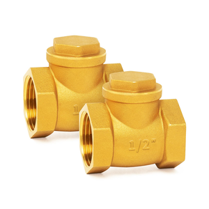 Válvula de Retención de Latón Forjado de 1 1/2 Pulgadas Roscada BSP con Tapa Interna y Solapa de Latón - Product Image 1