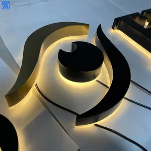 Fabricante personalizado Led Sign 3D Signage Halo Lit Letter Metal retroiluminado Letters Company Reception Signage