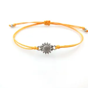 Ifmia — Bracelet à souhait en fil ciré pour hommes et femmes, bijoux Vintage, à la mode, tournesol, breloque de surf, pour l'été, amitié