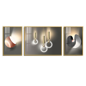 Tríptico <span class=keywords><strong>abstracto</strong></span> <span class=keywords><strong>moderno</strong></span> de pintura de porcelana de cristal, arte de pared contemporáneo enmarcado para decoración de sala de estar, hogar y oficina - Product Image 1