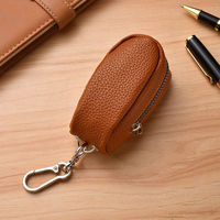 Étui porte-clés de voiture en cuir PU avec fermeture éclair et crochet métallique, sac de rangement portable pour télécommande de voiture – Grande Vente