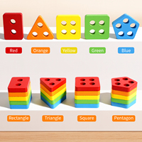 Juguetes de Madera Montessori para Niños Pequeños, Rompecabezas de Apilamiento de Formas, Juego de Engranajes de Combinación, Juguetes Educativos Preescolares, Actividad de Aprendizaje