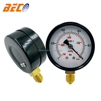 -1Bar/-760mmHg Dual Scale Negative Pressure Vacuum Pressure Gauges for Medical Equipment 2.5inch Face Black Steel Case