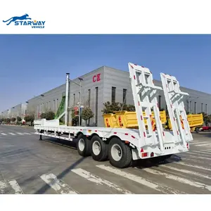 Starway 3 Axles 60ton low bed trailer for for Big Machines